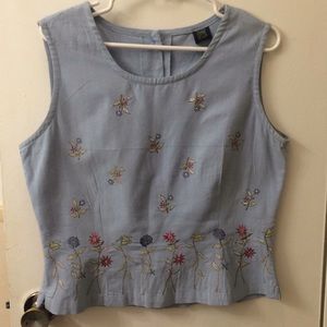 Vintage embroidered sleeveless top